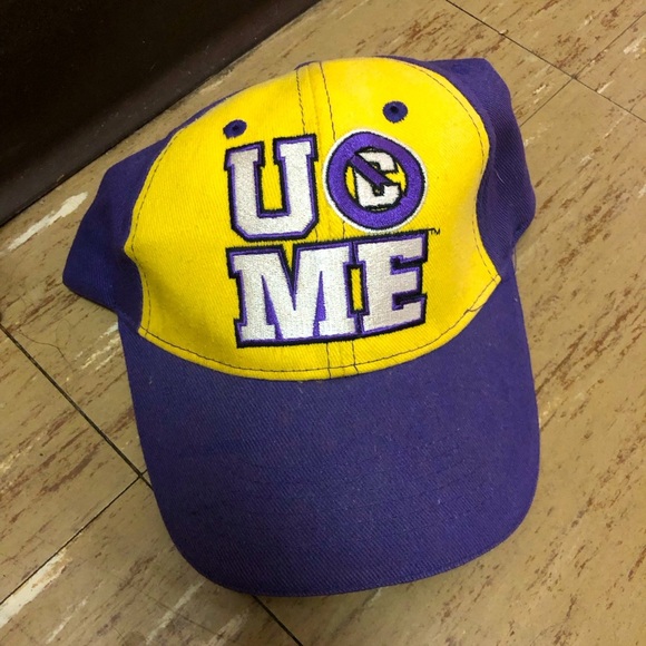 WWE John Cena Purple Yellow U Can't See Me Adjustable Baseball Cap Hat - Picture 1 of 5